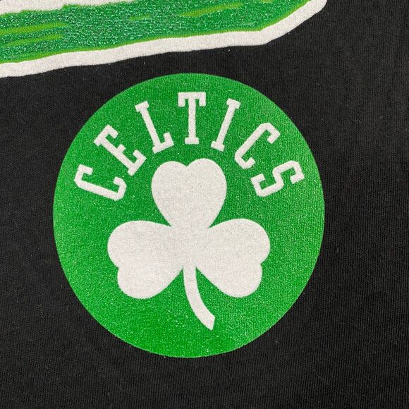 Boston Celtics Glitter Logo V-Neck Shirt Womens Medium Black NBA Basketball NWT - Picture 7 of 16